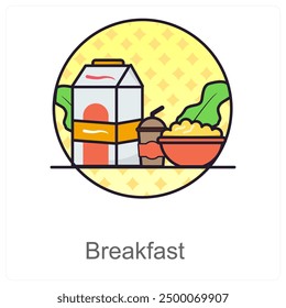 Concepto de icono de desayuno y comida