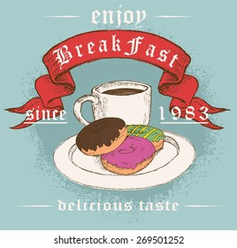 breakfast menu box or illustration