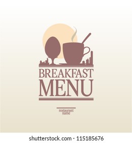 Plantilla de diseño de la carta del menú de desayuno.