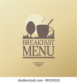 Breakfast Menu Card Design template.