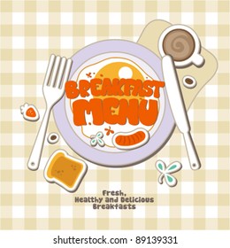 Breakfast Menu Card Design template.