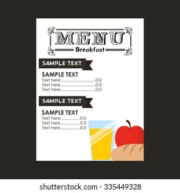 breakfast menu design, vector illustration eps10 graphic 