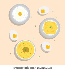 Breakfast menu made with eggs illustration.