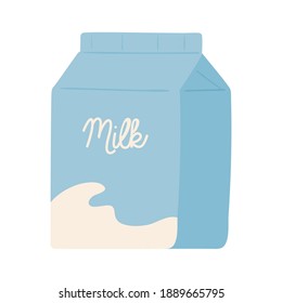 breakfast milk box appetizing food, icon flat on white background vector illustration