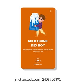 desayunar leche beber niño vector. comida joven, niña, desayuno saludable feliz leche bebe niño niño web plana ilustración de dibujos animados