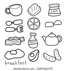 Breakfast in the  morning vector 