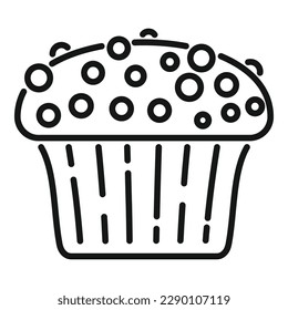 Breakfast muffin icon outline vector. Cake food. Cute bread