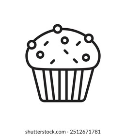 Breakfast Muffin Outline Icon Vector Illustration