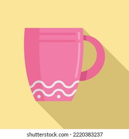 Breakfast mug icon flat vector. Tea cup. Hot drink