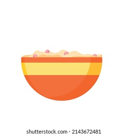 Breakfast. Oatmeal. Vector cartoon illustration