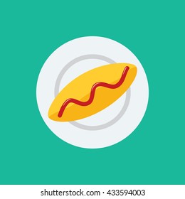 Breakfast Omelette Vector Illustration. 
