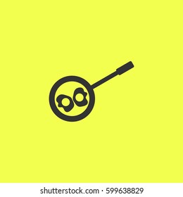 Breakfast omeletteer icon flat. Black pictogram on white background. Vector illustration symbol and bonus button
