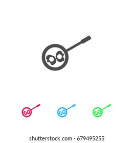 Breakfast omeletteer icon flat. Color pictogram on white background. Vector illustration symbol and bonus icons