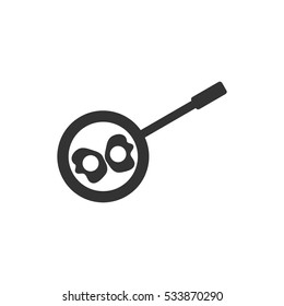 Breakfast omeletteer icon flat. Illustration isolated on white background. Vector grey sign symbol