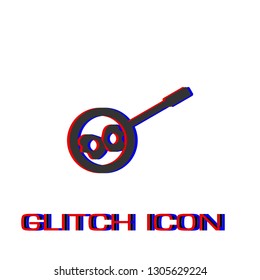 Breakfast omeletteer icon flat. Simple pictogram - Glitch effect. Vector illustration symbol