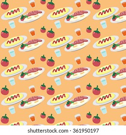  Breakfast on a plate eggs bacon lettuce tomato a cup pattern