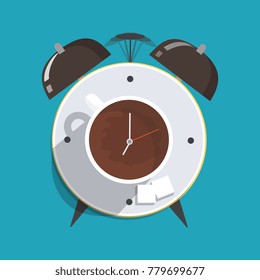 Breakfast on the table, good morning concept. Vector