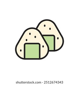 Desayuno Onigiri Icon Ilustración vectorial