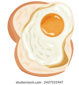 breakfast option namely fried chicken egg on toasted white bread, for menus, posters or banners