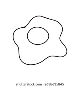 Breakfast outline collection. burger, sandwich, egg fried