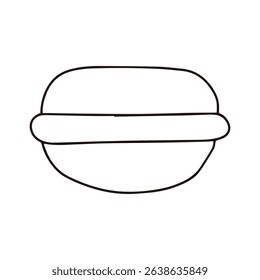 Breakfast outline collection. burger, sandwich, egg fried