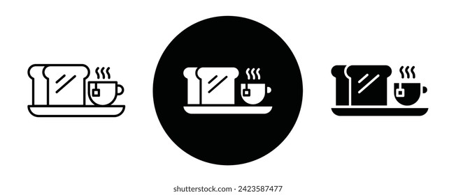 Breakfast outline icon collection or set. Breakfast Thin vector line art
