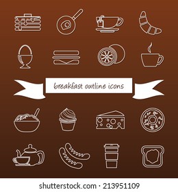 breakfast outline icons