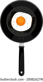 Breakfast in the pan isolated illustration