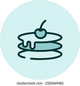 Breakfast pancake, illustration, vector on a white background.