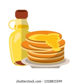 breakfast pancakes and honey