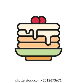 Ilustración vectorial de iconos de panqueques de desayuno