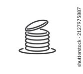 Breakfast pancakes line icon. linear style sign for mobile concept and web design. Pancakes plate outline vector icon. Symbol, logo illustration. Vector graphics