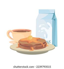 breakfast of pancakes over white