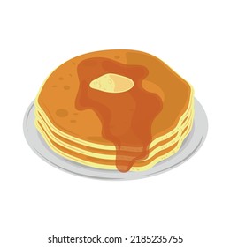 breakfast pancakes with syrup, icon