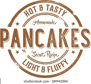 Breakfast Pancakes Vintage Style Stamp Sign