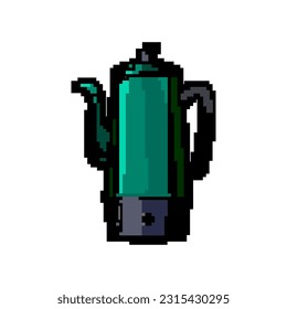 breakfast percolator pot coffee game pixel art retro vector. bit breakfast percolator pot coffee. old vintage illustration