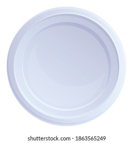 Breakfast plate icon. Cartoon of breakfast plate vector icon for web design isolated on white background