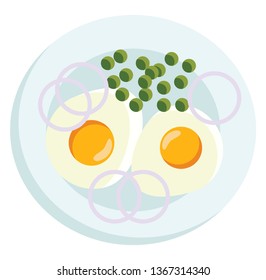 Breakfast platter with sunny side up vector 