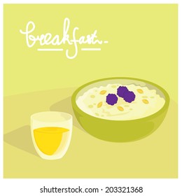 Breakfast Porridge Oatmeal Vector