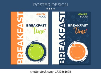 breakfast poster design Use for card, 
poster, banner, web design and print. 
Easy to edit. Vector illustration.
