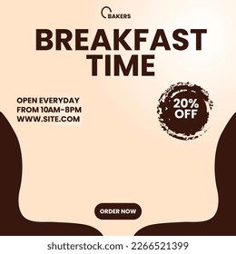 Breakfast Poster design. Vector illustration.