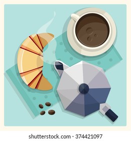 Breakfast Poster. Vector illustration.
