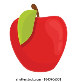 Breakfast red apple icon. Cartoon of breakfast red apple vector icon for web design isolated on white background