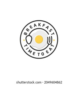 Restaurante de desayuno con tenedor de cuchara hipster vintage marca retro emblema diseño