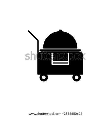 Breakfast room service icon flat line symbol set.