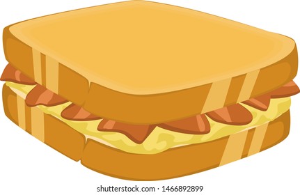 A breakfast sandwich - bacon and scrambled eggs on toast.  Part of my epic sandwich set 