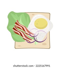 Breakfast sandwich Bread vector illustration in flat desing style