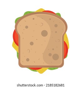 breakfast sandwich icon isolated flat