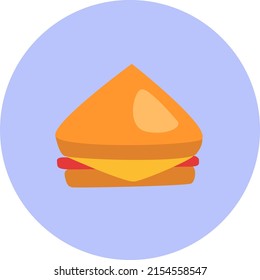 Desayuno sándwich, ilustración, vector sobre fondo blanco.
