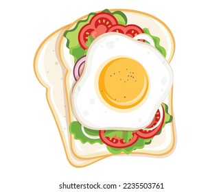 Frühstücksbrot auf weißem Hintergrund, Vektorgrafik